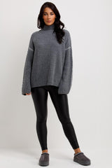 knitted jumper with contrast stitches oversized fit