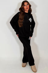 black knitted lounge set couture club womens uk