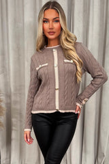 womens long sleeve knitted jumper with gold buttons christmas outfit uk