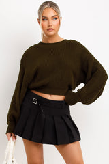 oversized knitted jumper cropped