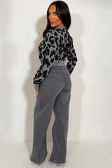 leopard knitted cardigan christmas party outfit styledup