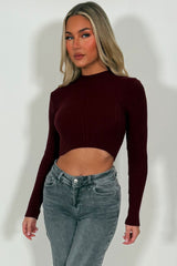 womens long sleeve knitted jumper with round neck cable knit casual winter knitwear styledup