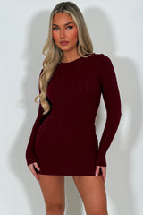 womens christmas jumper dress with long sleeves fitted styledup