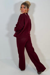 womens knitted lounge set with contrast c slogan couture club womens uk