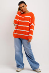 womens knitted jumper with stripes