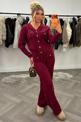 gold button knitted jumper and trousers two piece set womens night out christmas party outfit uk