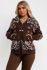 thick knitted paisley jumper cardigan styledup uk