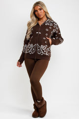 womens double zip knitted paisley cardigan jumper sisters and seekers uk