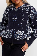 womens double zip knitted jumper cardigan sisters and seekers uk