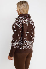womens paisley long sleeve knitted jumper cardigan with double zip styledup uk