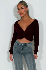 knitted jumper with twist front long sleeves styledup