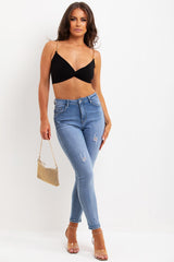 gold chain festival crop top with twist front