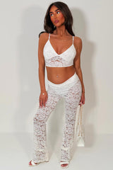 womens festival lace trousers and top co ord set gong out date night rave outfit styledup uk