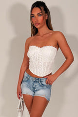 lace corset top summer holiday outfits uk sale styledup white fox
