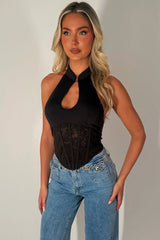 brown corset crop top night out party occasion outfit styledup 
