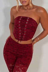 lace trousers and corset top two piece matching outfit styledup uk 