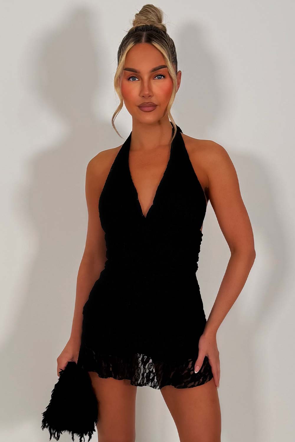 backless halter neck lace rave party summer holiday outfit styledup whitefox uk