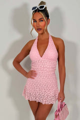 ruffle frilly lace playsuit going out party outfit styledup whitefox uk