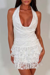 going out christmas party ruffle frilly mini dress styledup uk