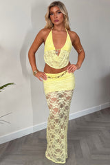 lace backless halterneck top and maxi skirt co ord set styledup uk