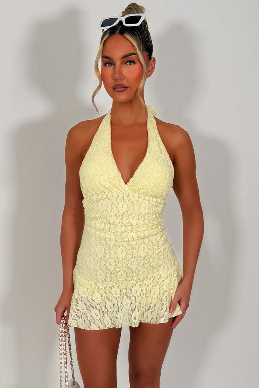 summer holiday lace playsuit dress backless trendy outfit styledup whitefox uk sale