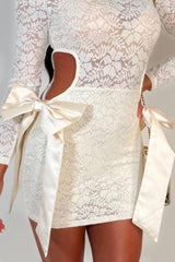 white lace cut out bow detail playsuit festival rave night out outfit