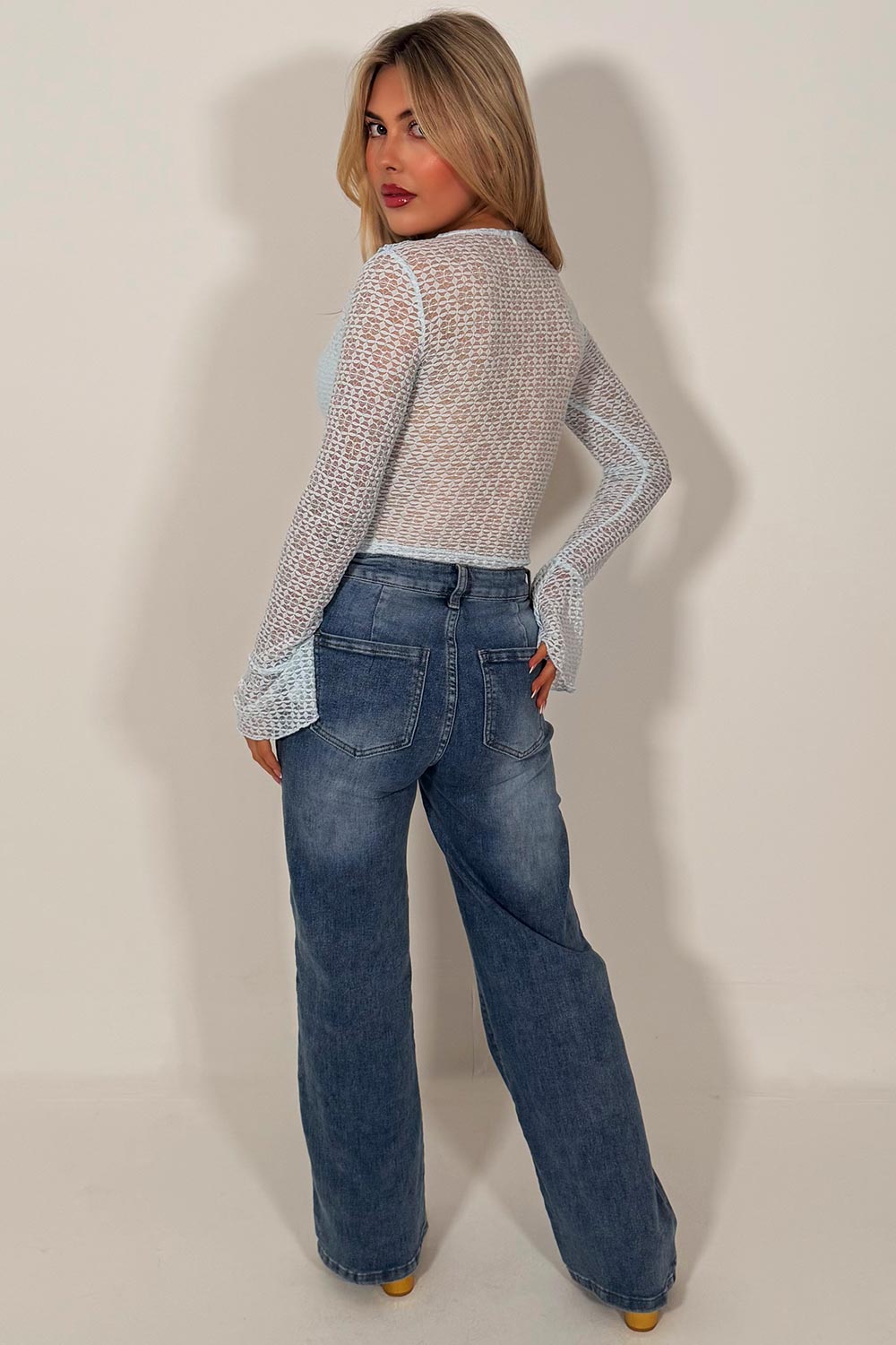 ruffle frilly long sleeve top with gold buttons summer holiday outfit styledup uk 
