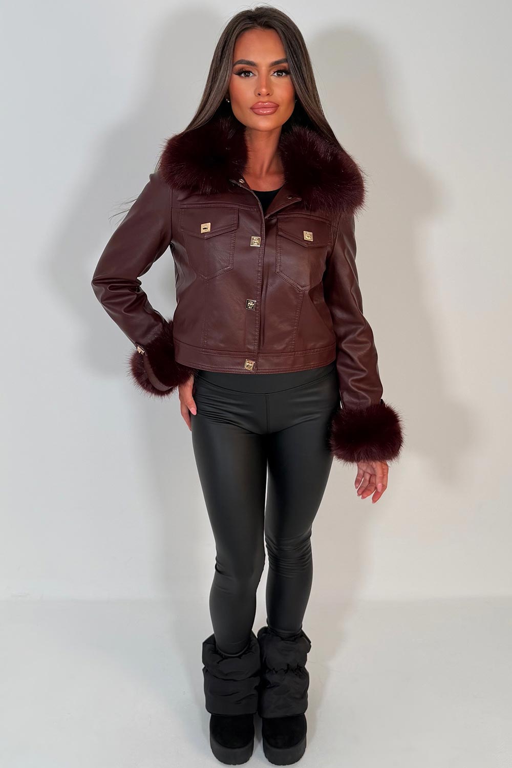 styledup faux fur faux leather jacket 