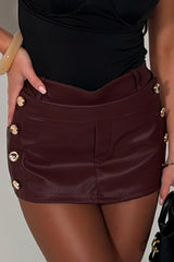 faux leather mini skirt skort styledup uk