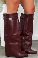 womens knee high cowboy boots fold over style sale styledup