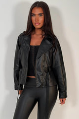 womens faux leather trench jacket with belt and lapel collars winter jacket styledup uk zara 