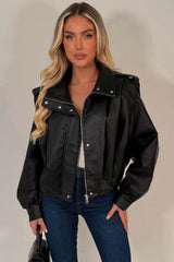 zara womens faux leather bomber jacket uk