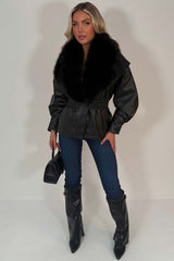 styledup faux fur faux leather winter jacket for womens styledup uk