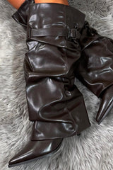brown knee high boots with heels comfortable easy to wear styledup uk shark boots givenchy