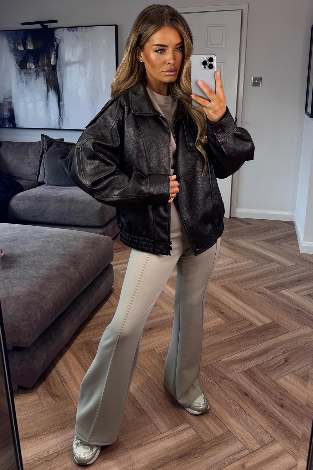 womens faux leather jacket with funnel neck zara uk
