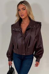 zara womens faux leather bomber jacket uk