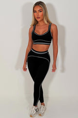 womens heart throb bra and high waist leggings two piece matching set alo yoga womens uk styledup 