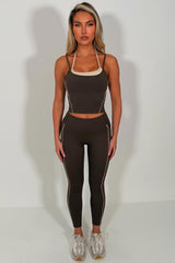 womens alo yoga double up top and leggings two piece matching set styledup sale