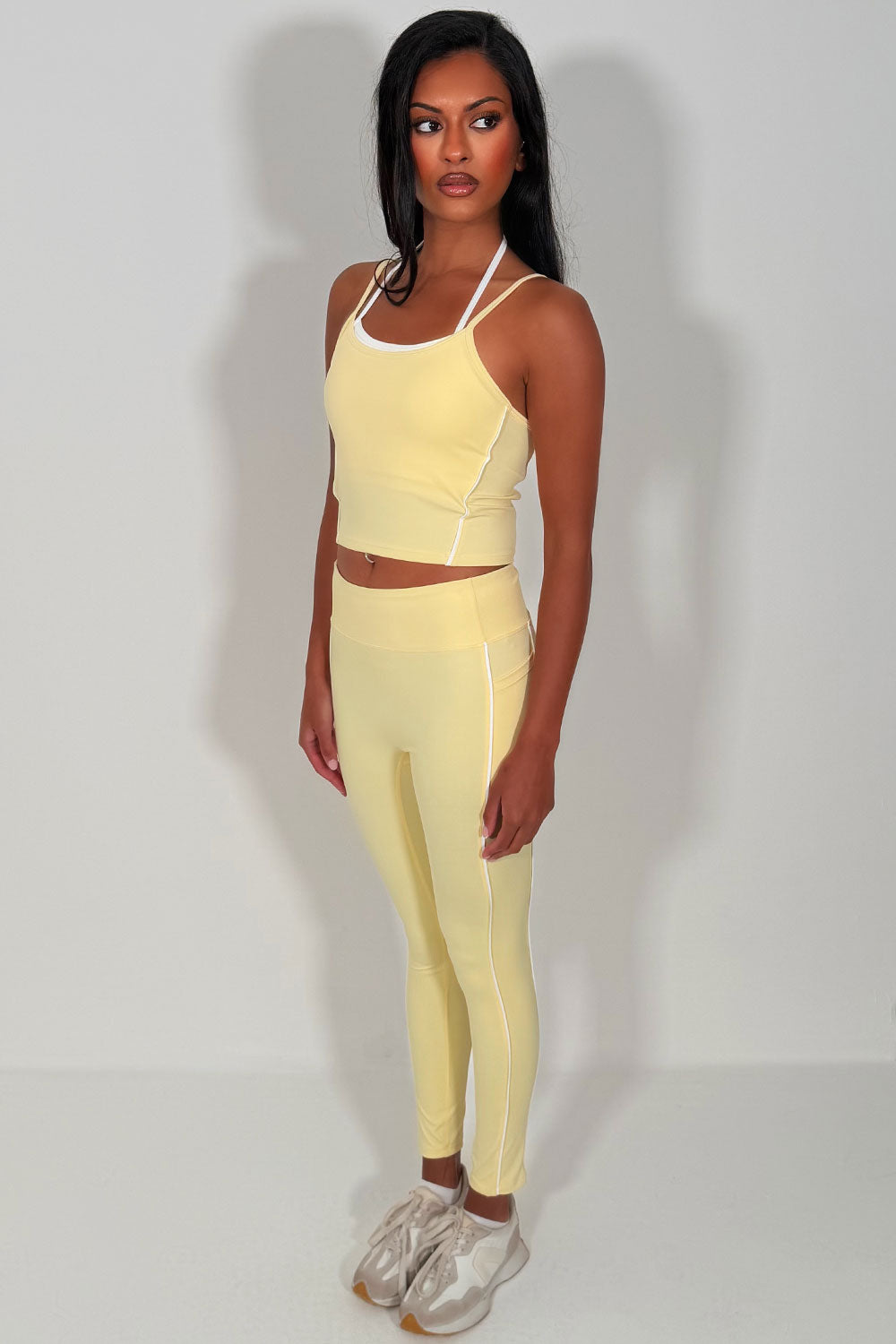 womens high waist legging and double up top matching two piece set alo yoga styledup uk sale