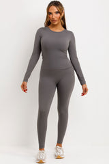 womens sculpt contouring top and leggings two piece set