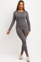 womens sculpt body contour leggings and long sleeve top co ord set skims uk