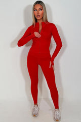 womens lululemon active wear co ord set red uk