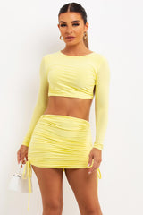 ruched skirt and top co ord festival rave going out outfit