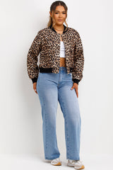 leopard print bomber jacket for womens