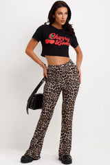 leopard print trousers womens festival  clothes