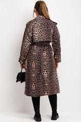 leopard print long coat womens