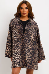 womens oversized jacket leopard print