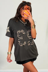 womens 91 los angeles slogan oversized jersey t shirt khaki