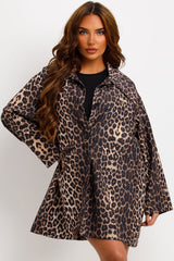 leopard print oversized jacket for womens