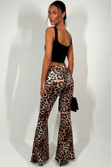 ruched bum leopard print trousers high waist womens festival outfit